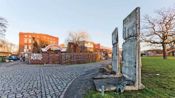 A view of remains of the Berlin Wall.