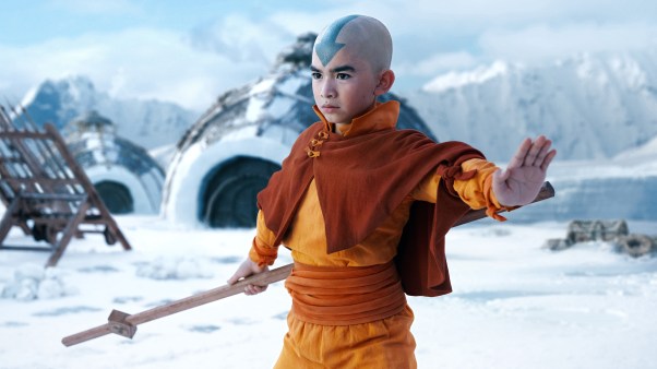 Gordon Cormier as Aang in Avatar: The Last Airbender on Netflix.