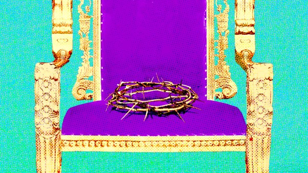 A throne with a crown of thorns on it