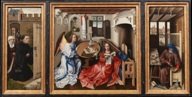 painting of the Annunciation by Robert Campin circa 1427–32