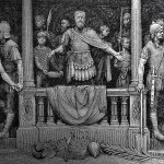 Pilate having the crowd vote between releasing Jesus or Barabbas