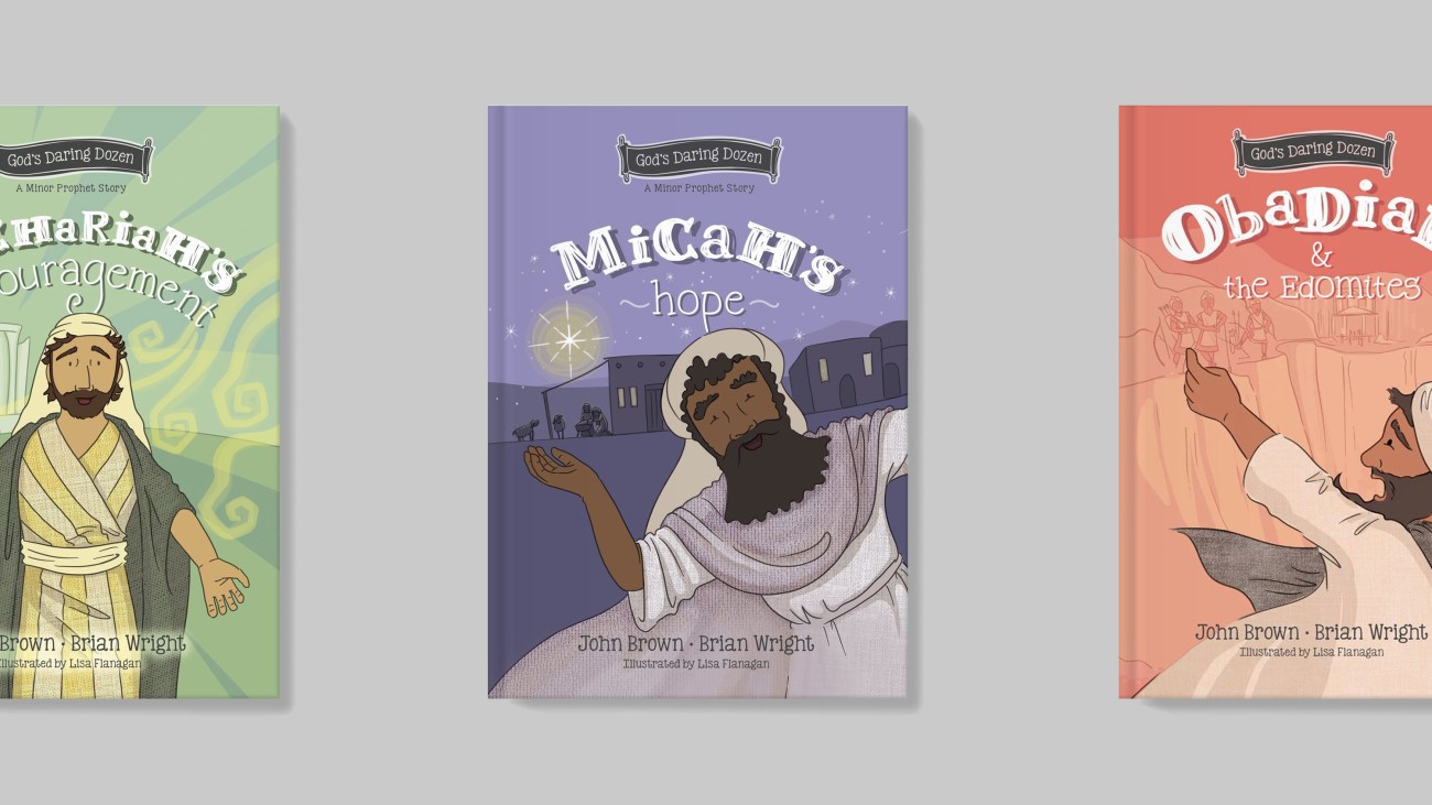 Book covers from minor prophets Zechariah, Micah, and Obadiah