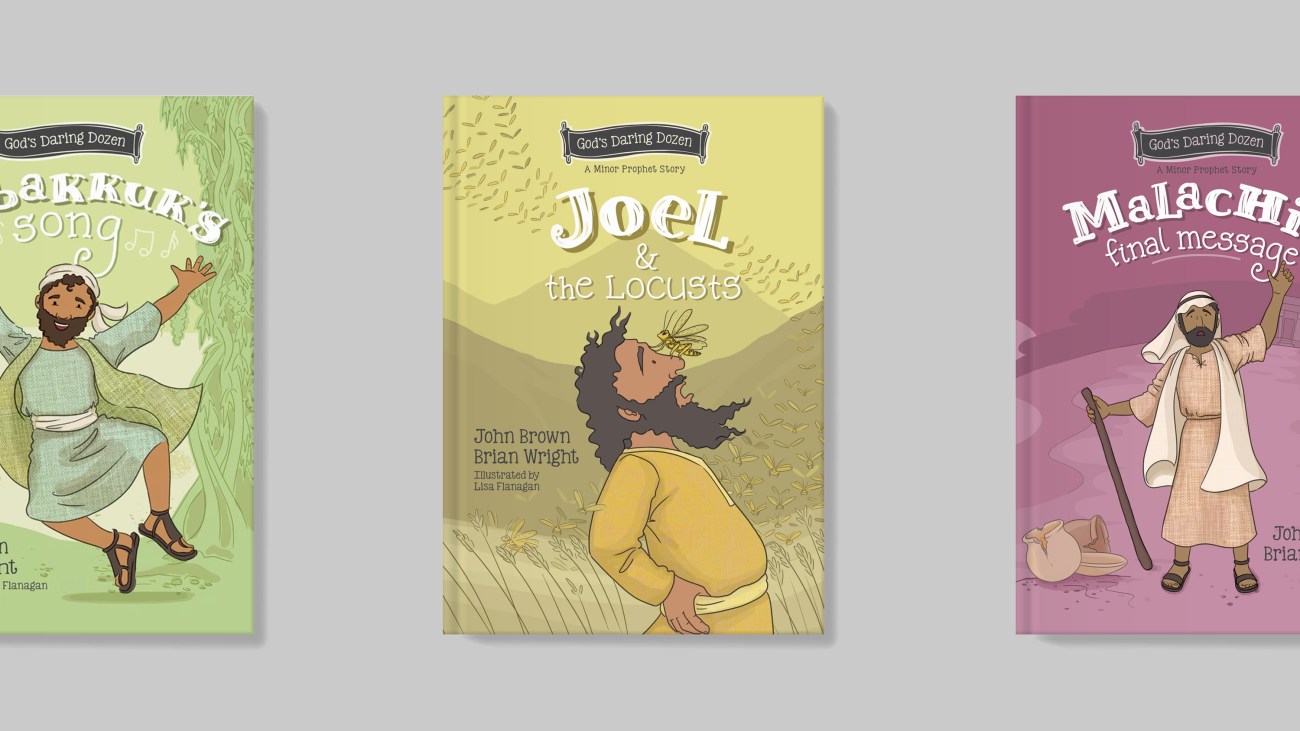 Book covers of minor prophets Habakkuk, Joel, and Malachi