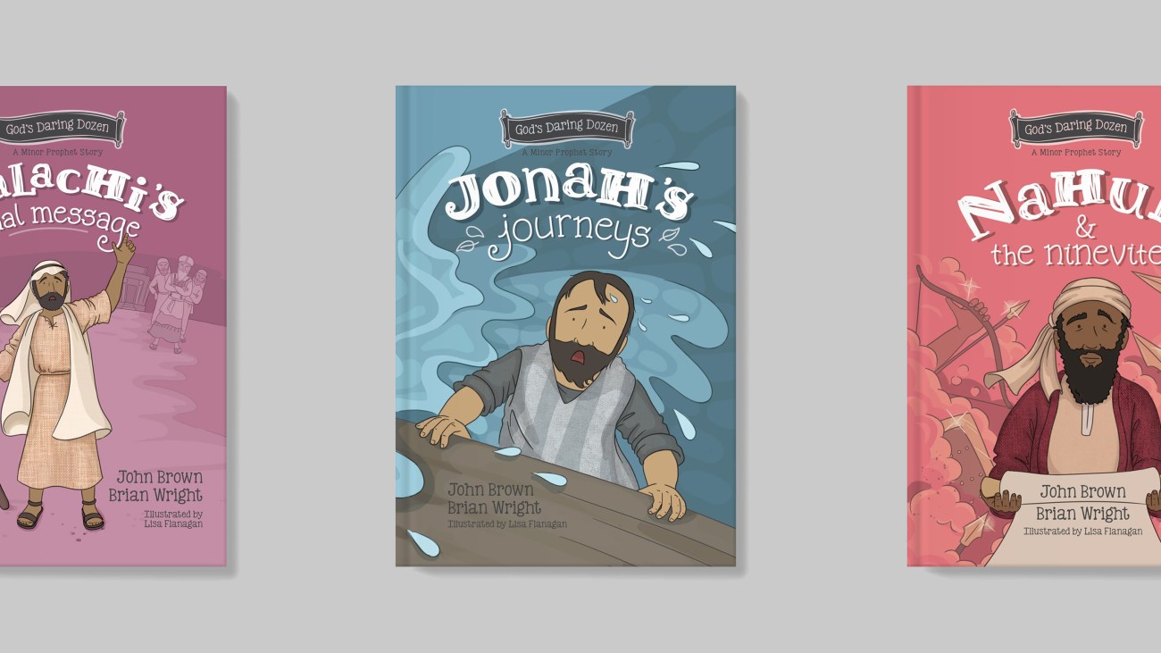 Book covers from minor prophets Malachi, Jonah, and Nahum