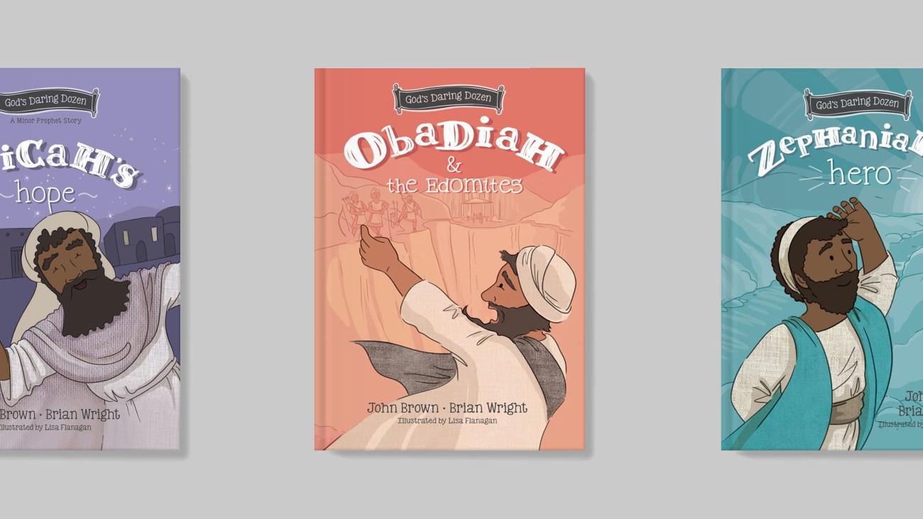 Book covers from minor prophets Micah, Obadiah, and Zephaniah