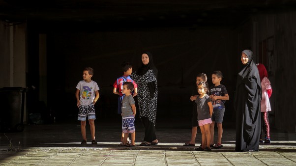 Shiite women and their children who fled south Lebanon for shelter in Beirut.